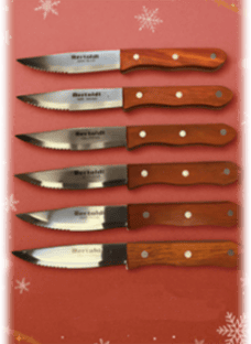 Ensemble de 6 couteaux à table avec manche de bois
